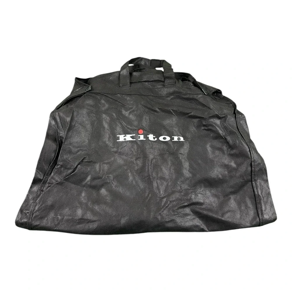KITON NAPOLI 40in Black Fabric Garment Bag Suit Jacket Blazer Trousers Italy